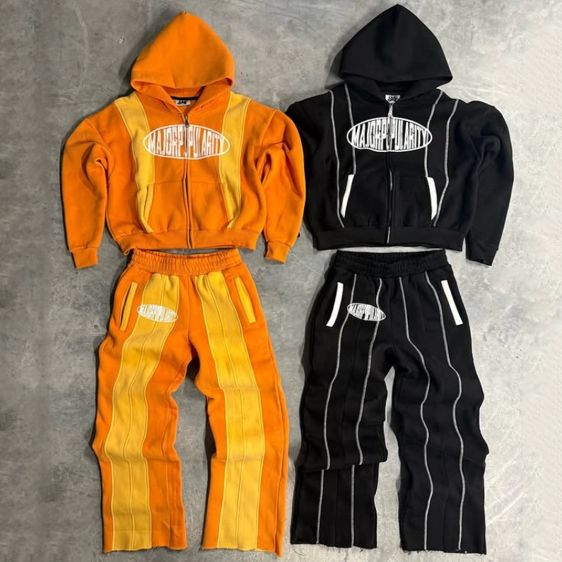 Custom Color Blocked Patchwork Heavyweight Baggy Tracksuit