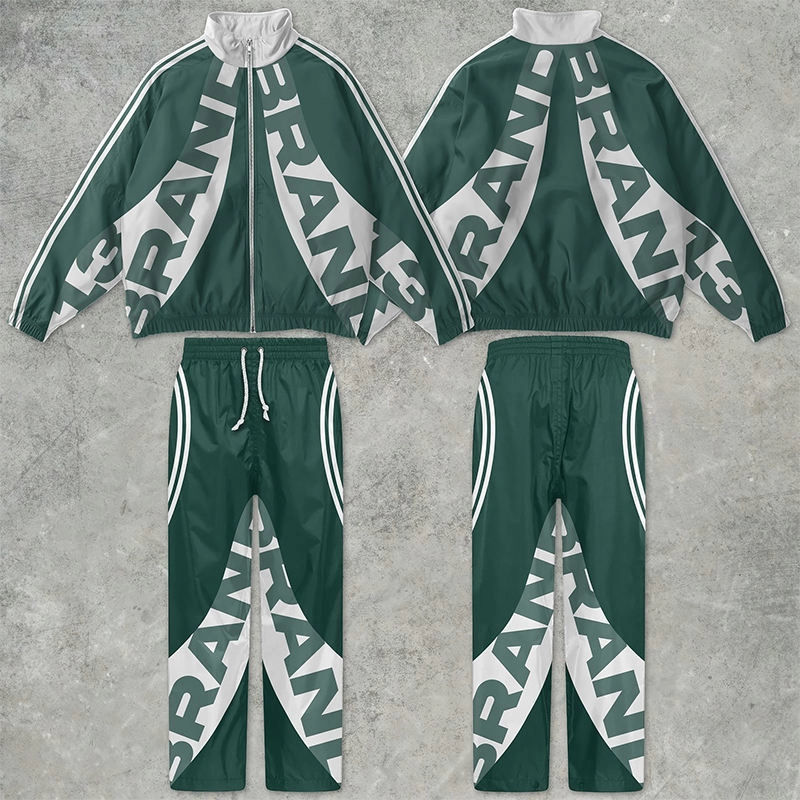 Custom Acid Wash 2-Piece Jogging Suit with DTG Printing & Stacked Design