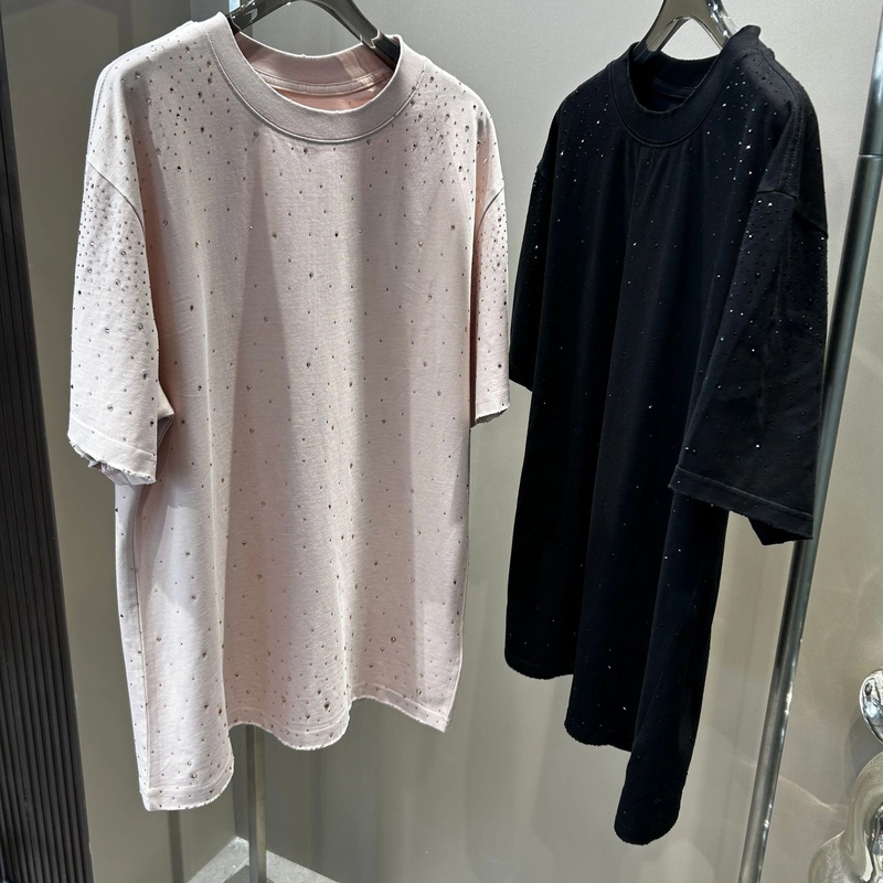 Heavyweight Rhinestone Custom Streetwear Oversize Vintage Look T Shirt