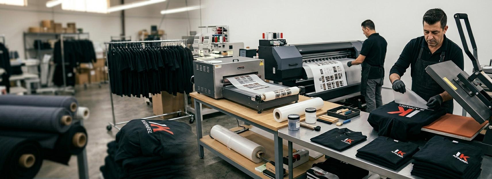 Direct To Film DTF printing apparel manufacturer for USA clothing brands, custom DTF printed hoodies, t-shirts, streetwear, and private label buyers